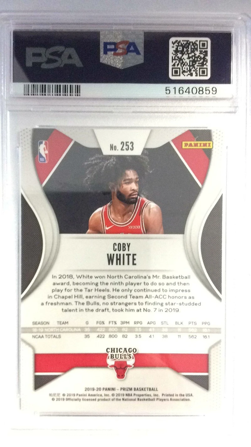2019 Panini Prizm 253 Coby White PSA
