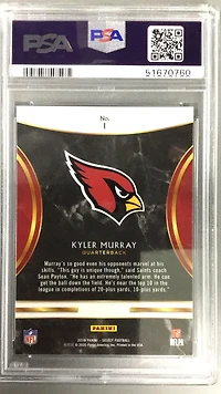 2019 Panini Select Rookie Selections 1 Kyler Murray PSA 10