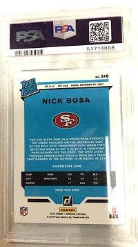 2019 Panini Donruss 318 Nick Bosa PSA 10