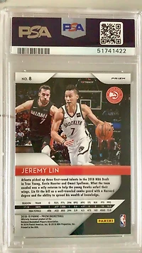 2018 Panini Prizm 8 Jeremy Lin Green Prizm PSA 10