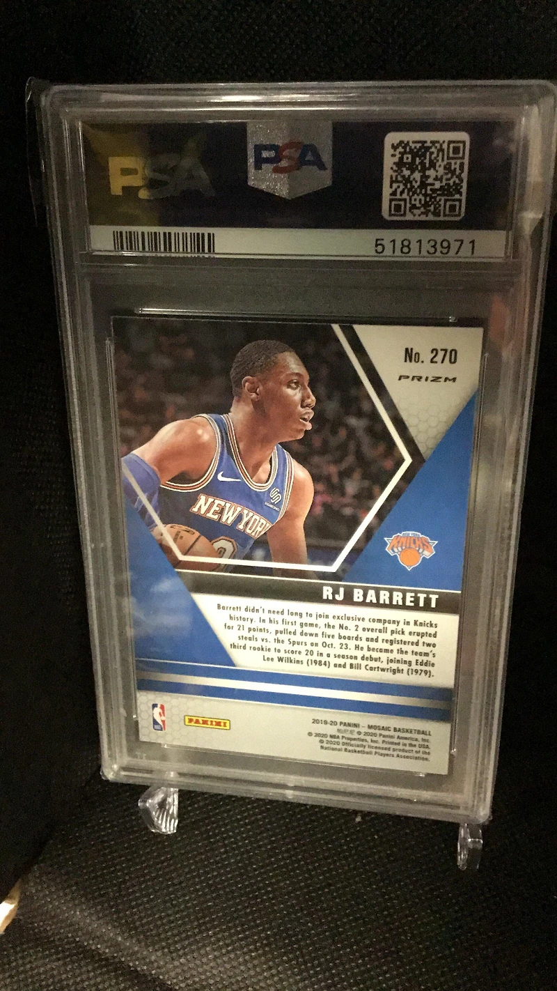 2019 Panini Mosaic 270 Rj Barrett Silver Prizm PSA 9