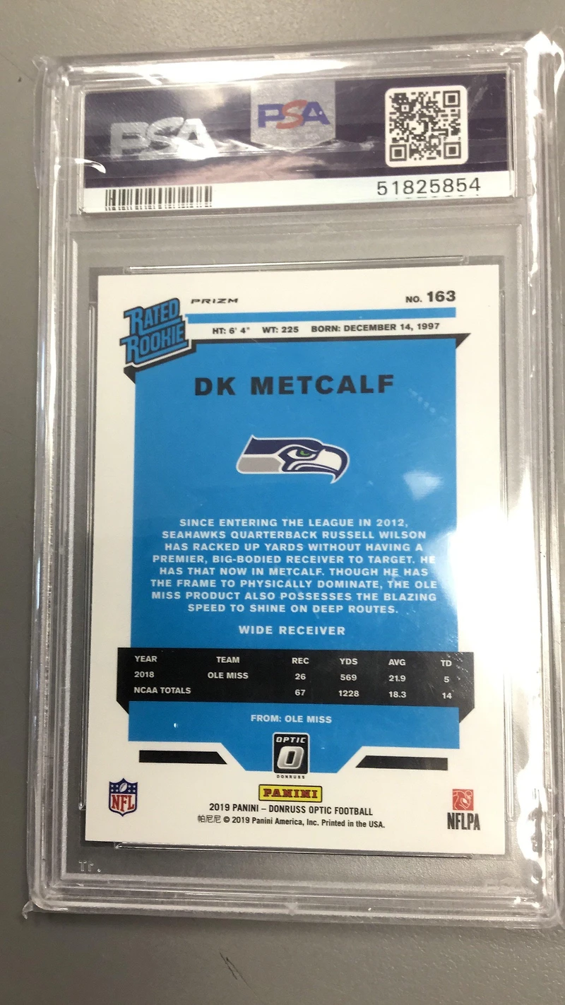 2019 Panini Donruss Optic 163 Dk Metcalf Holo PSA 10