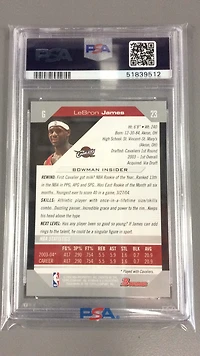 2004 Bowman 23 Lebron James PSA 9
