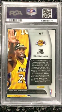 2019 Panini Prizm Nba Finalists 9 Kobe Bryant PSA 9