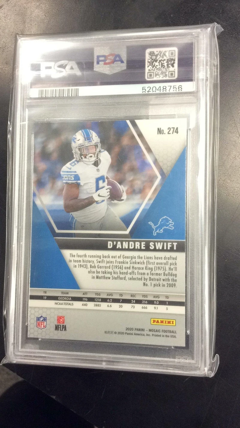 2020 Panini Mosaic 274 D'andre Swift PSA 10