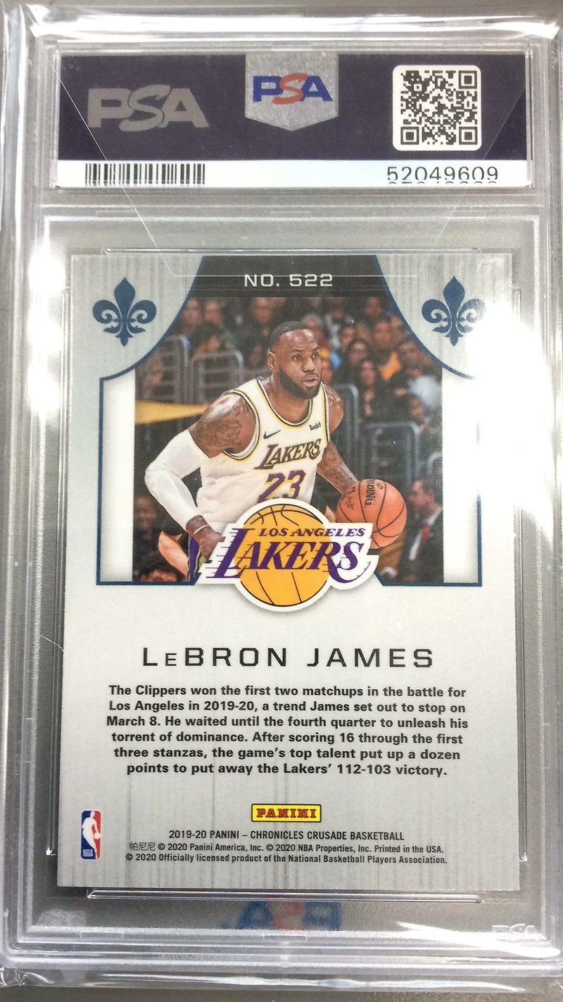 2019 Panini Chronicles 522 Lebron James PSA 10