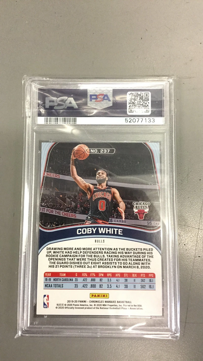 2019 Panini Chronicles 237 Coby White Bronze PSA 9