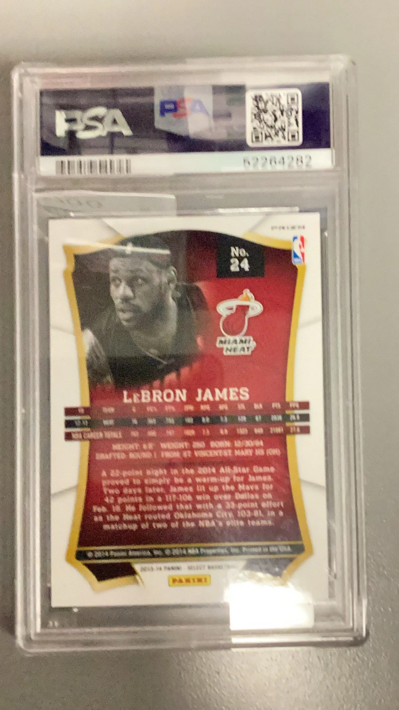2013 Panini Select 24 Lebron James Prizm PSA 9