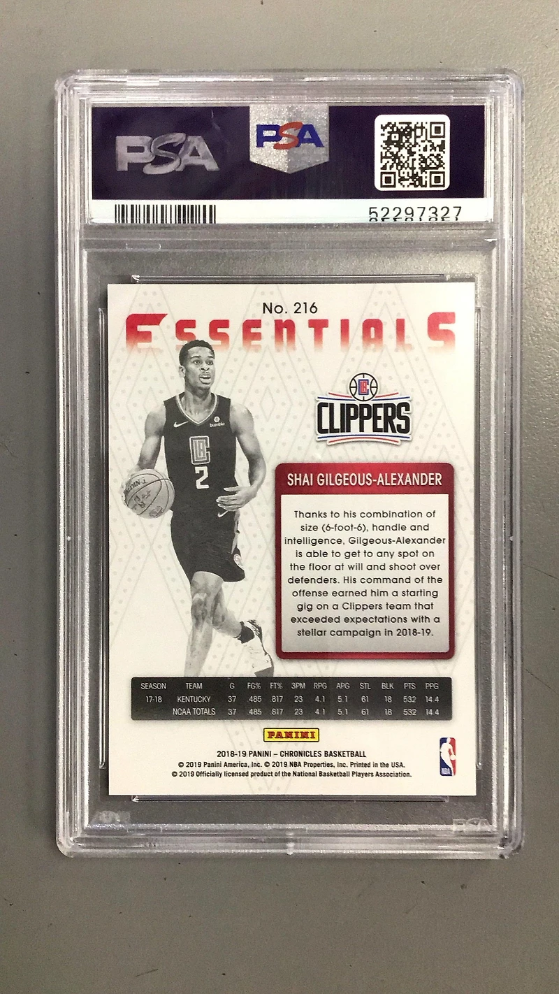 2018 Panini Chronicles 216 Shai Gilgeous-alexander PSA 10