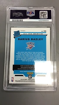 2019 Panini Donruss Optic 156 Darius Bazley Blue Velocity PSA 9