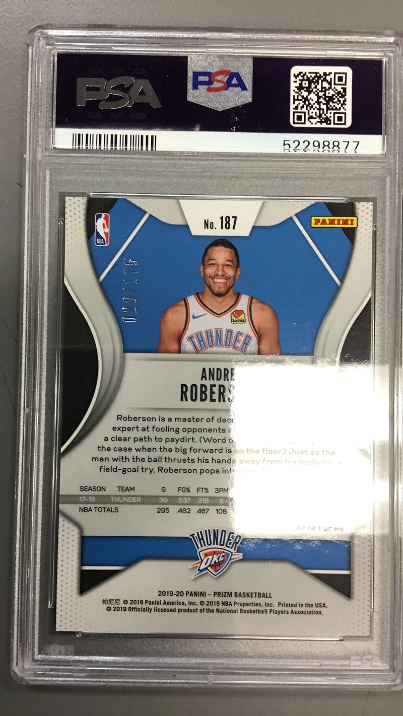 2019 Panini Prizm 187 Andre Roberson PSA 10