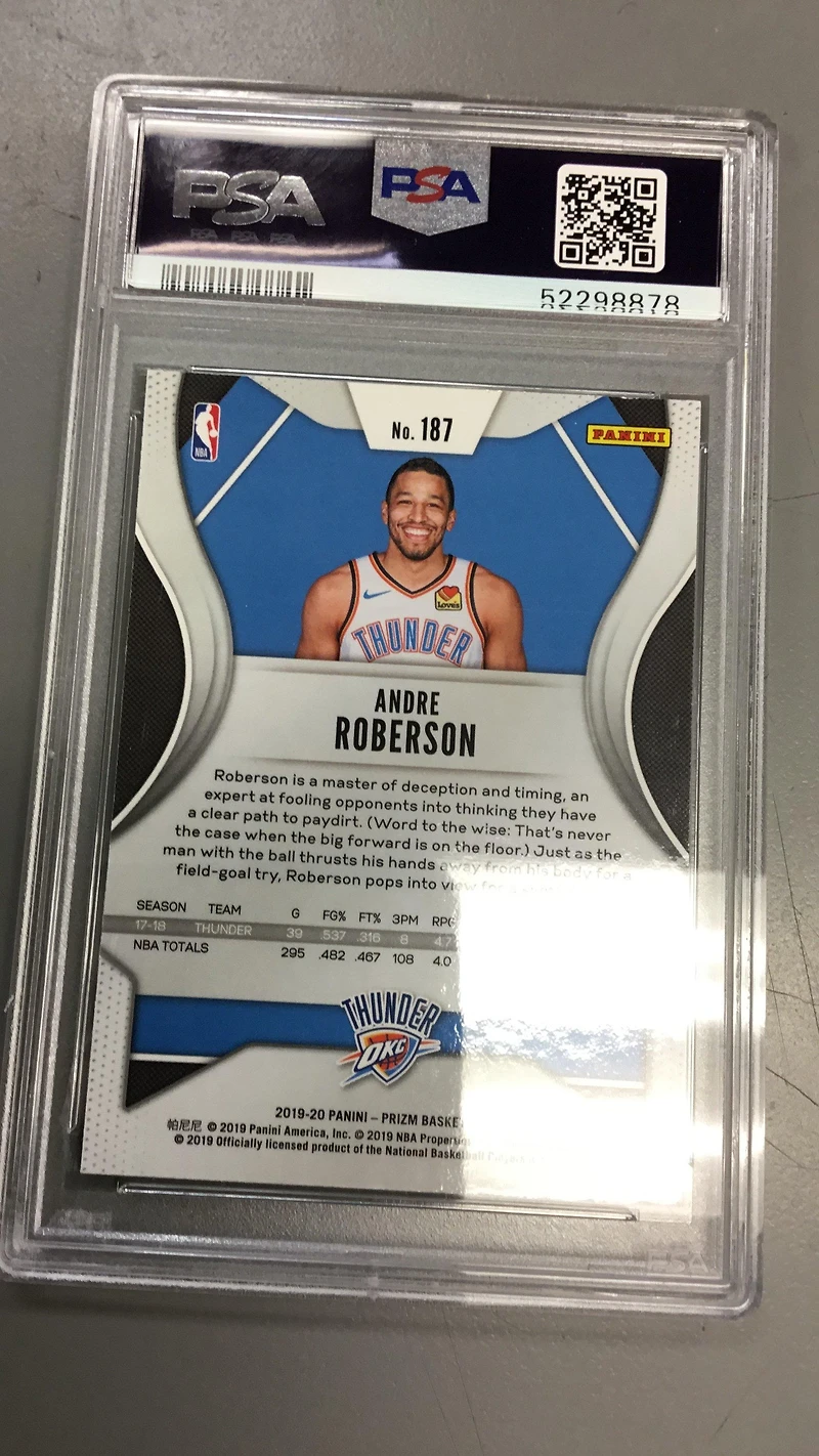 2019 Panini Prizm 187 Andre Roberson Silver Prizm PSA 9