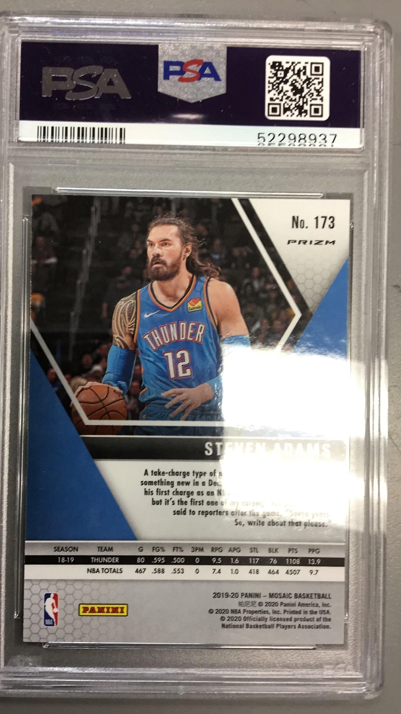 2019 Panini Mosaic 173 Steven Adams PSA 9