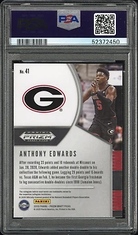 2020 Panini Prizm Draft Picks 41 Anthony Edwards PSA 10