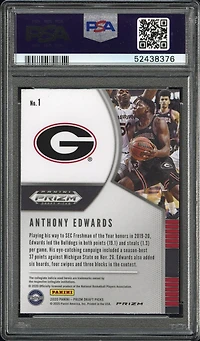 2020 Panini Prizm Draft Picks Anthony Edwards Silver Prizm PSA