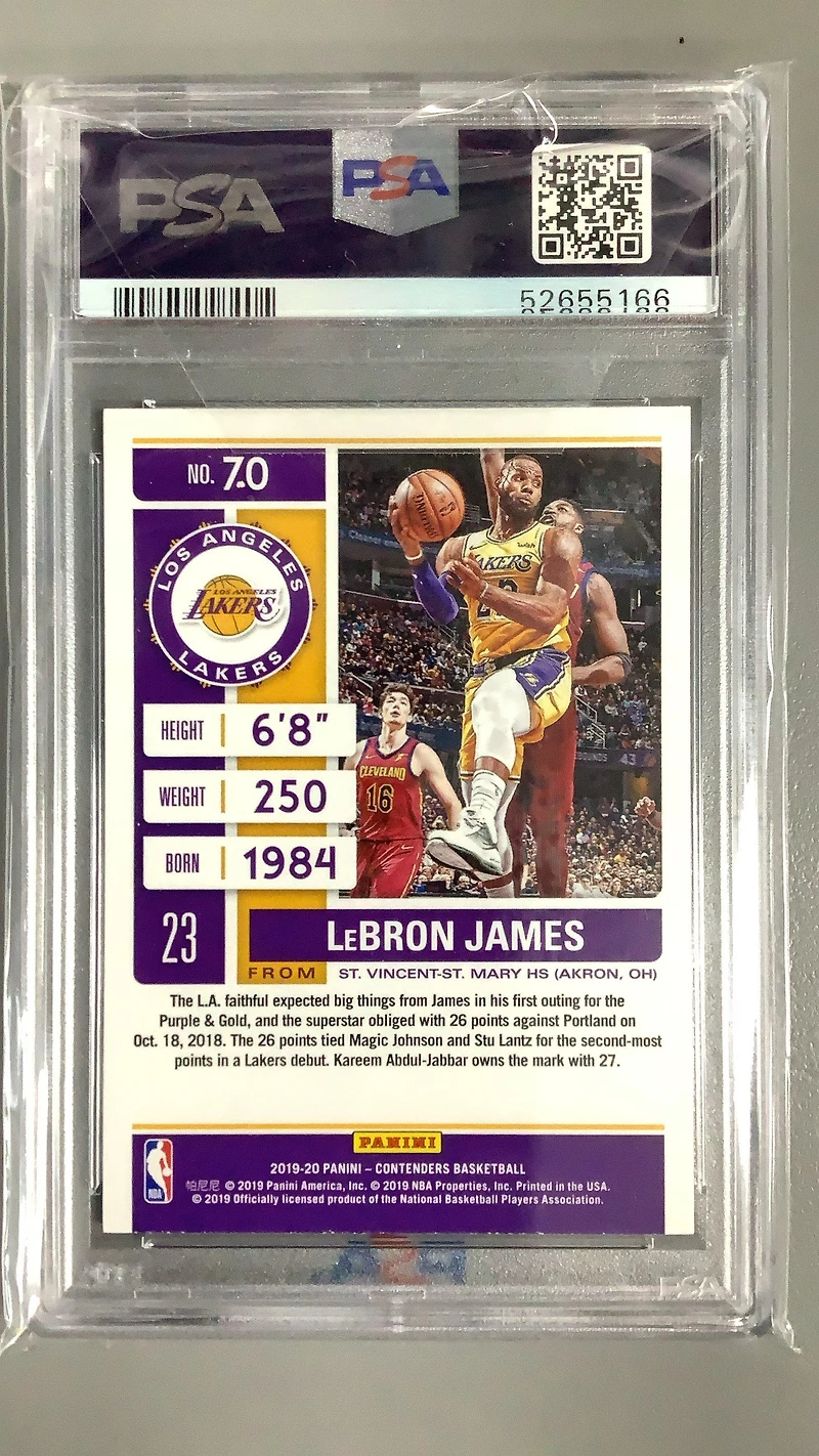 2019 Panini Contenders 70 Lebron James PSA 10
