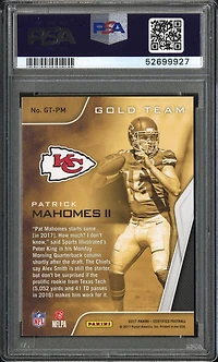 2017 Panini Certified Gold Team Gtpm Patrick Mahomes Ii PSA 9