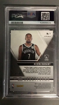 2019 Panini Mosaic 1 Kevin Durant Blue Mosaic PSA 9