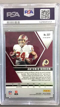 2020 Panini Mosaic 227 Antonio Gibson PSA 10