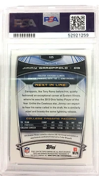 2014 Bowman Rookies 105 Jimmy Garoppolo Silver Ice PSA 10