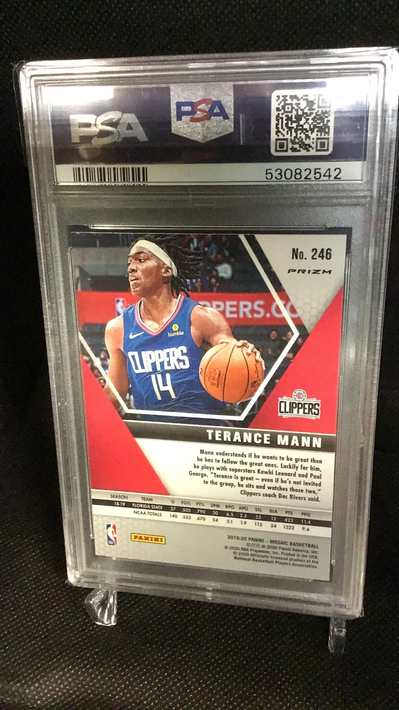 2019 Panini Mosaic 246 Terance Mann Silver Prizm PSA 9