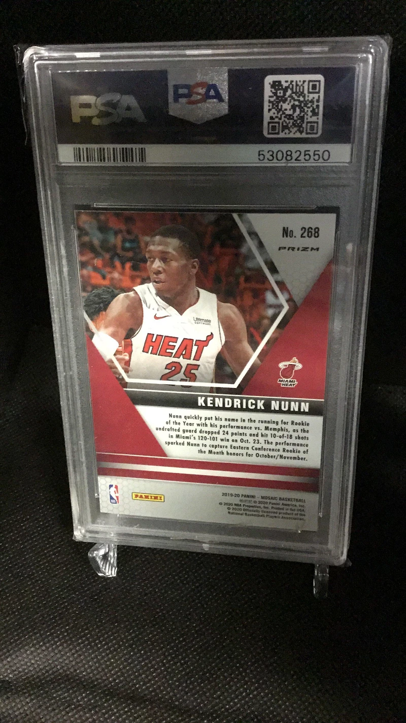 2019 Panini Mosaic 268 Kendrick Nunn Silver Prizm PSA 9