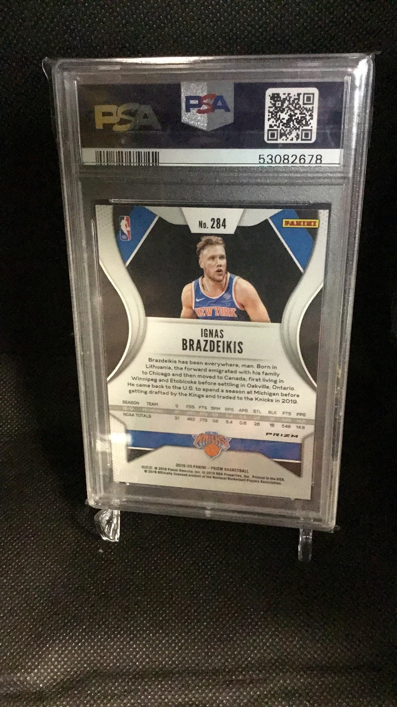 2019 Panini Prizm 284 Ignas Brazdeikis Silver Prizm PSA 9