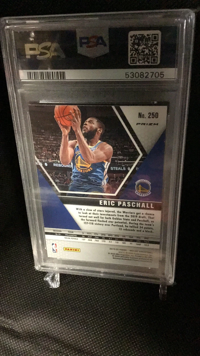2019 Panini Mosaic 250 Eric Paschall Blue Jersey-fast Break-silver PSA 9