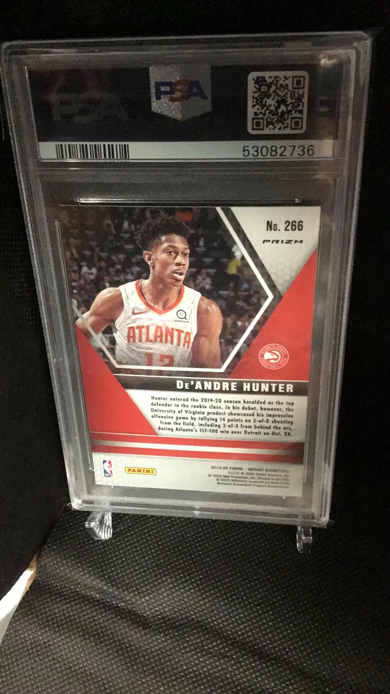 2019 Panini Mosaic 266 De'andre Hunter Green Mosaic PSA 9