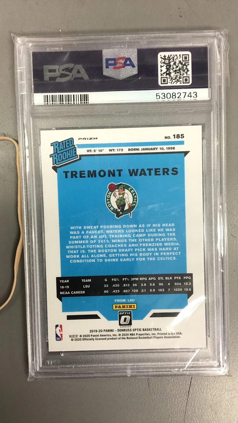 2019 Panini Donruss Optic 185 Tremont Waters Hyper Pink PSA 9