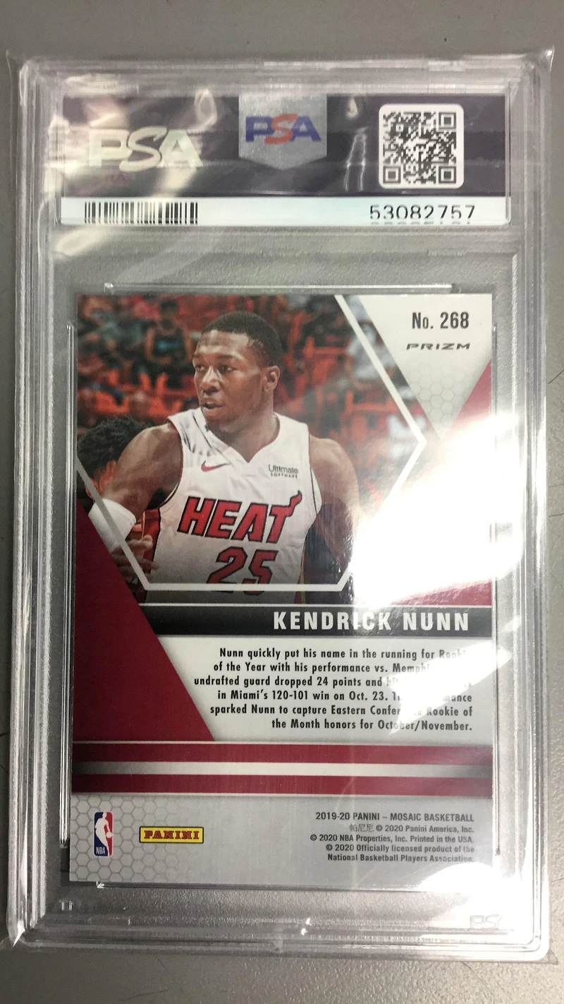 2019 Panini Mosaic 268 Kendrick Nunn Reactive Orange PSA 9