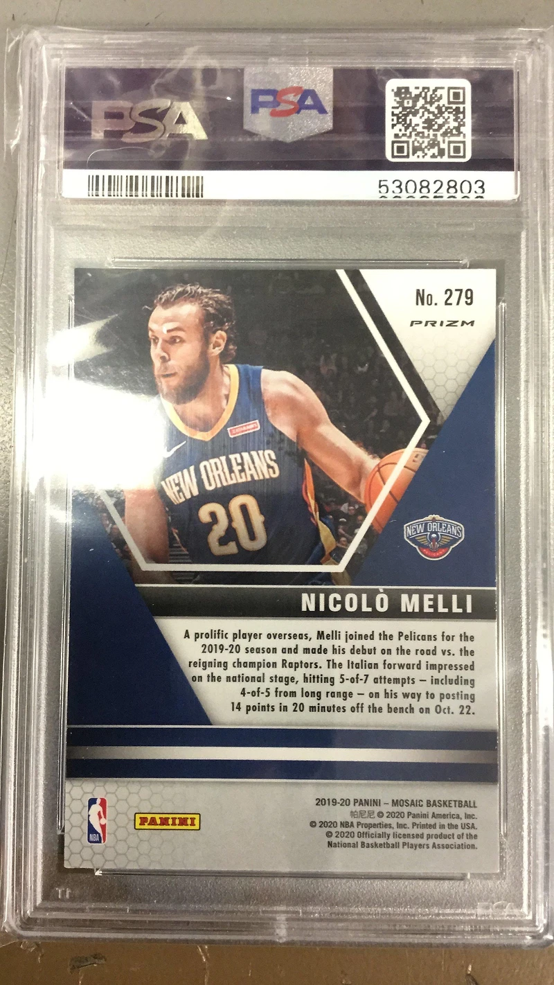 2019 Panini Mosaic 279 Nicolo Melli Reactive Blue PSA 9