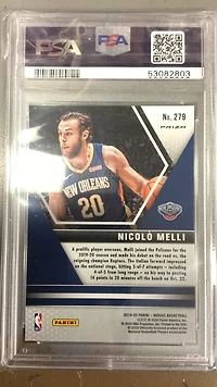 2019 Panini Mosaic 279 Nicolo Melli Reactive Blue PSA 9