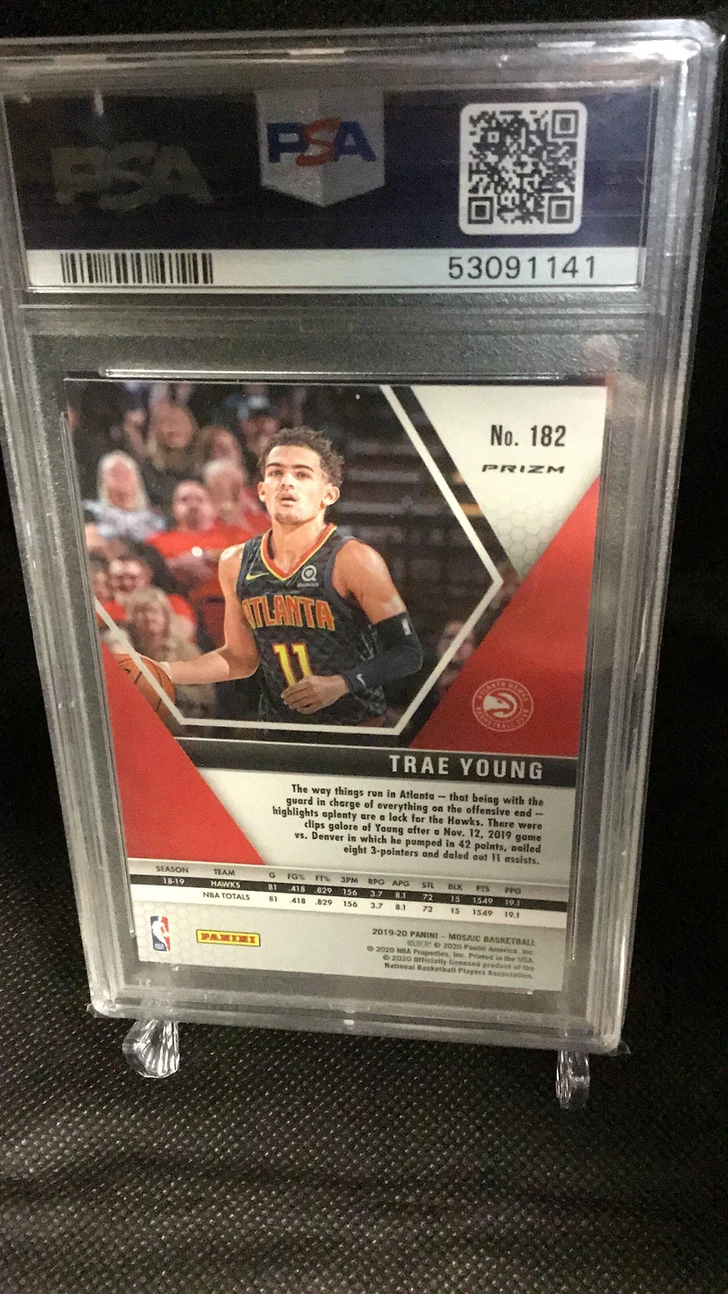 2019 Panini Mosaic 182 Trae Young Mosaic PSA 8