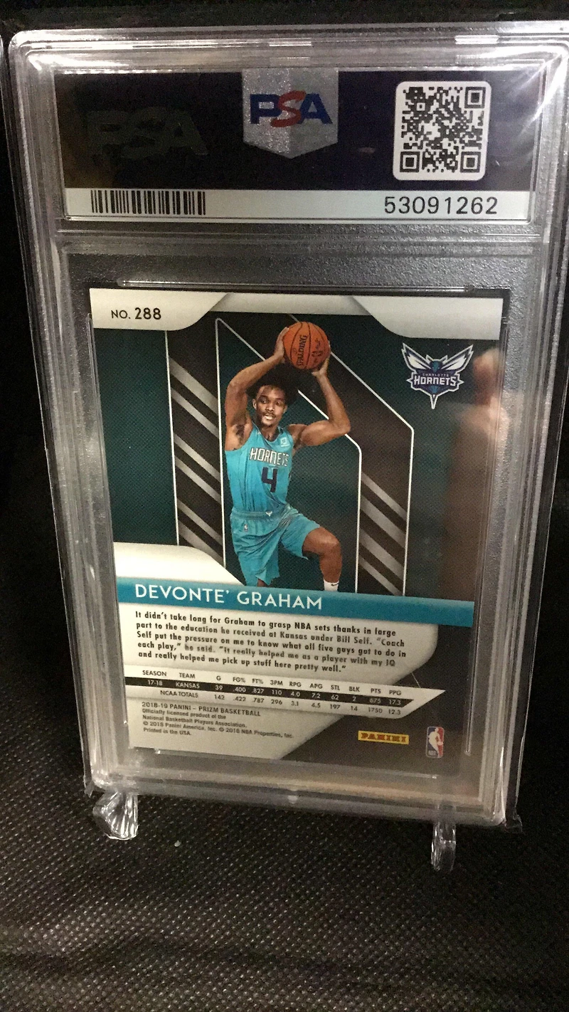 2018 Panini Prizm 288 Devonte' Graham PSA 9
