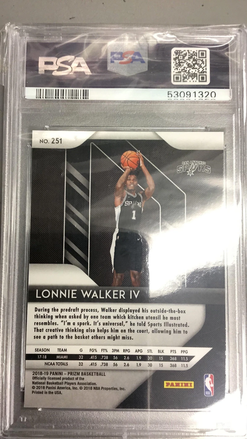2018 Panini Prizm 251 Lonnie Walker Iv PSA
