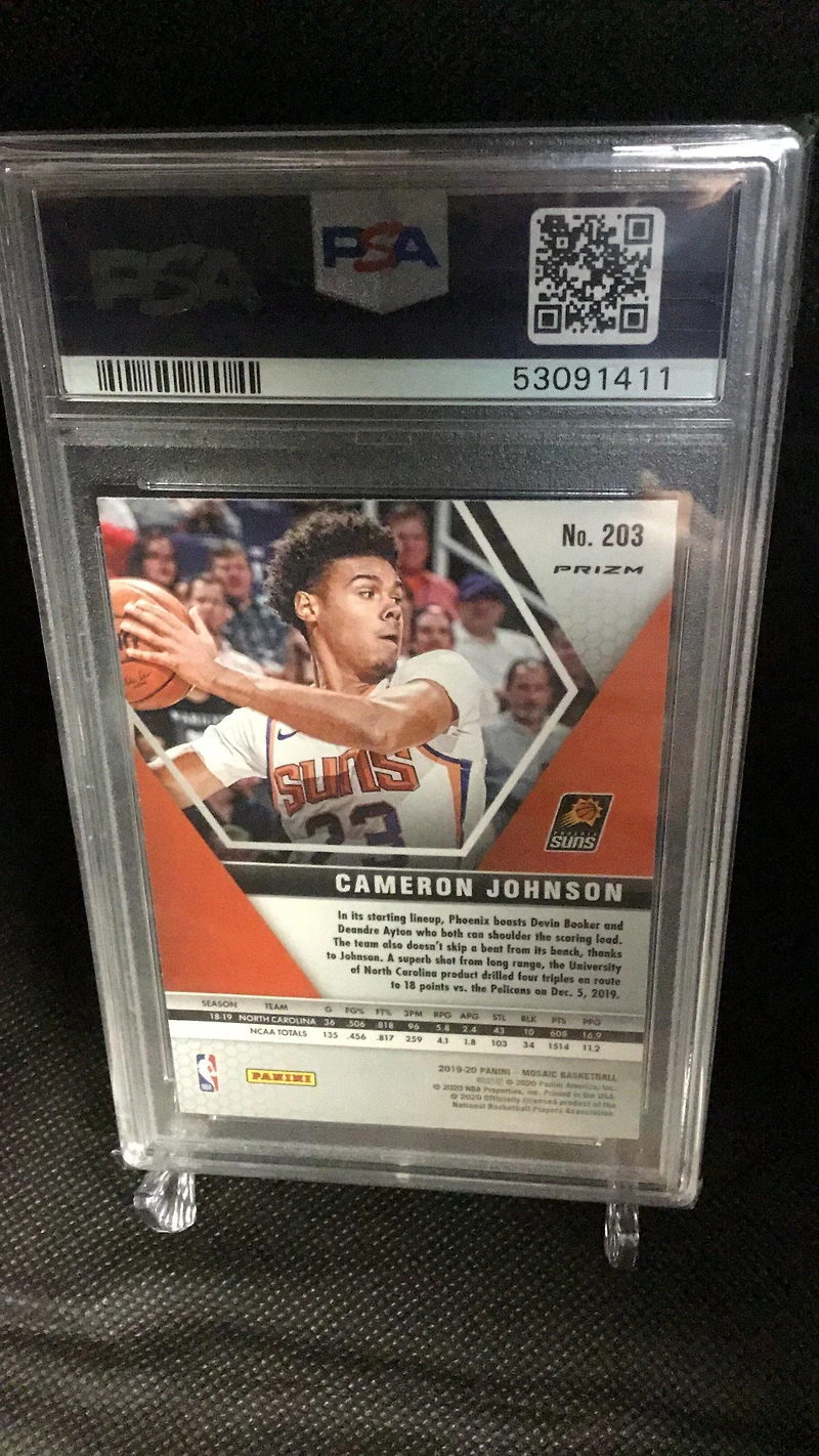 2019 Panini Mosaic 203 Cameron Johnson Pink Camo PSA 9