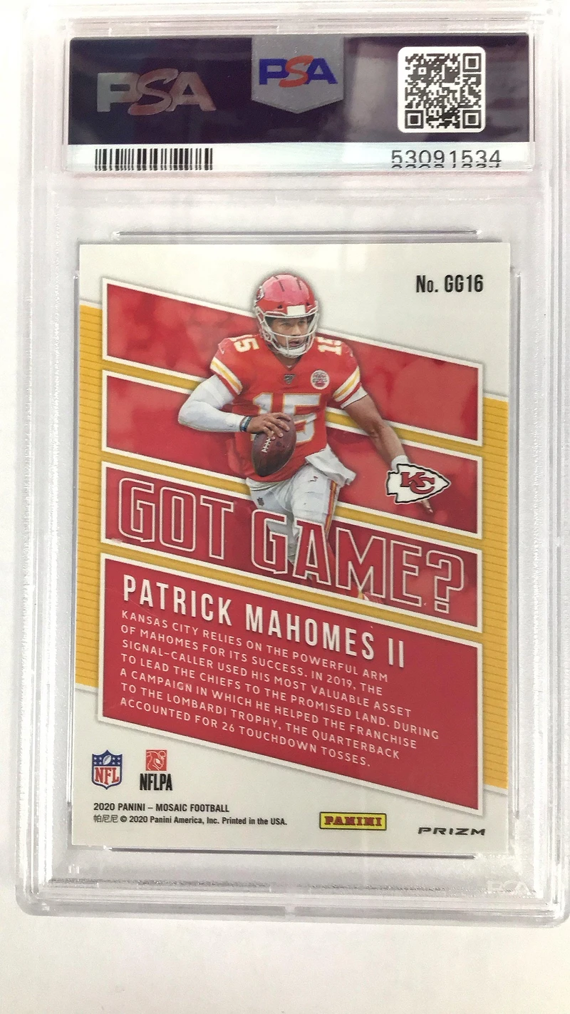 2020 Panini Mosaic Got Game? Gg16 Patrick Mahomes Ii PSA 10
