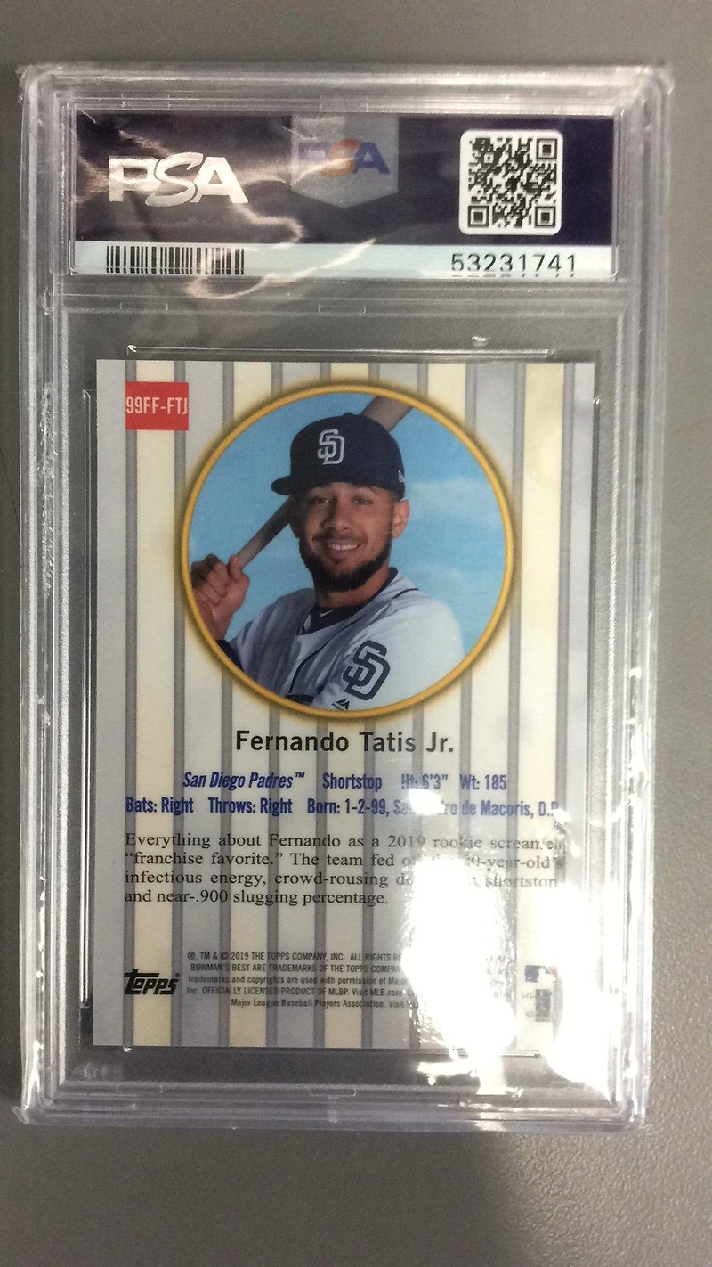 2019 Bowman's Best 1999 Franchise Favorites Ftj Fernando Tatis Jr. PSA 10