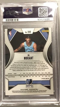 2019 Panini Prizm 249 Ja Morant Hyper Prizm PSA 9