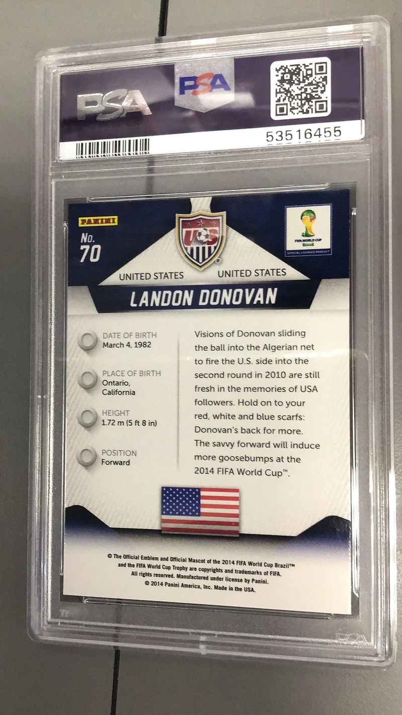 2014 Panini Prizm World Cup 70 Landon Donovan PSA 10