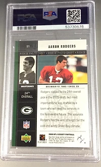 2005 Upper Deck Kickoff 91 Aaron Rodgers PSA 9