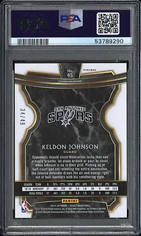2019 Panini Select 45 Keldon Johnson Red Disco Prizm PSA 10
