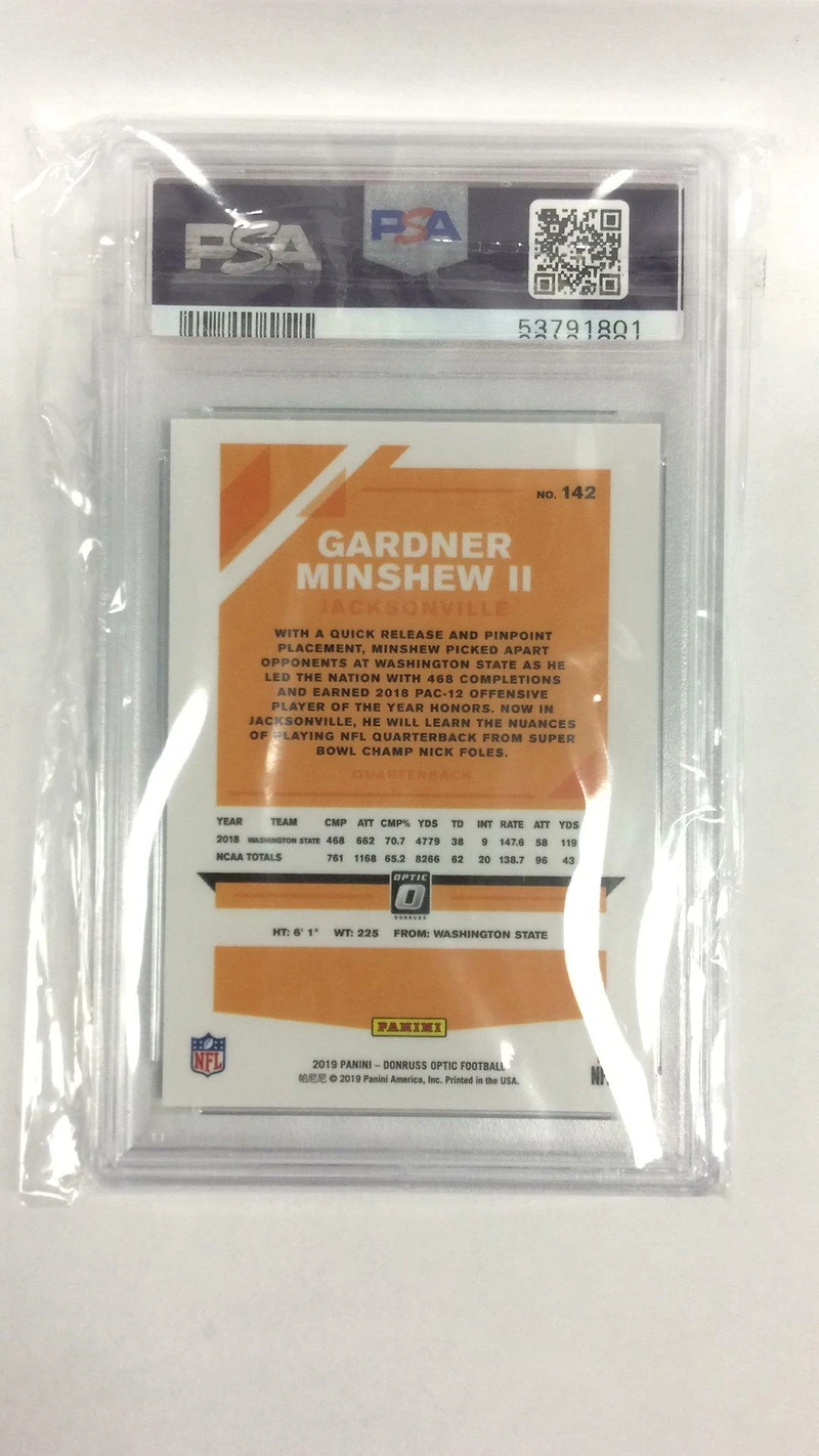 2019 Panini Donruss Optic 142 Gardner Minshew Ii PSA 9