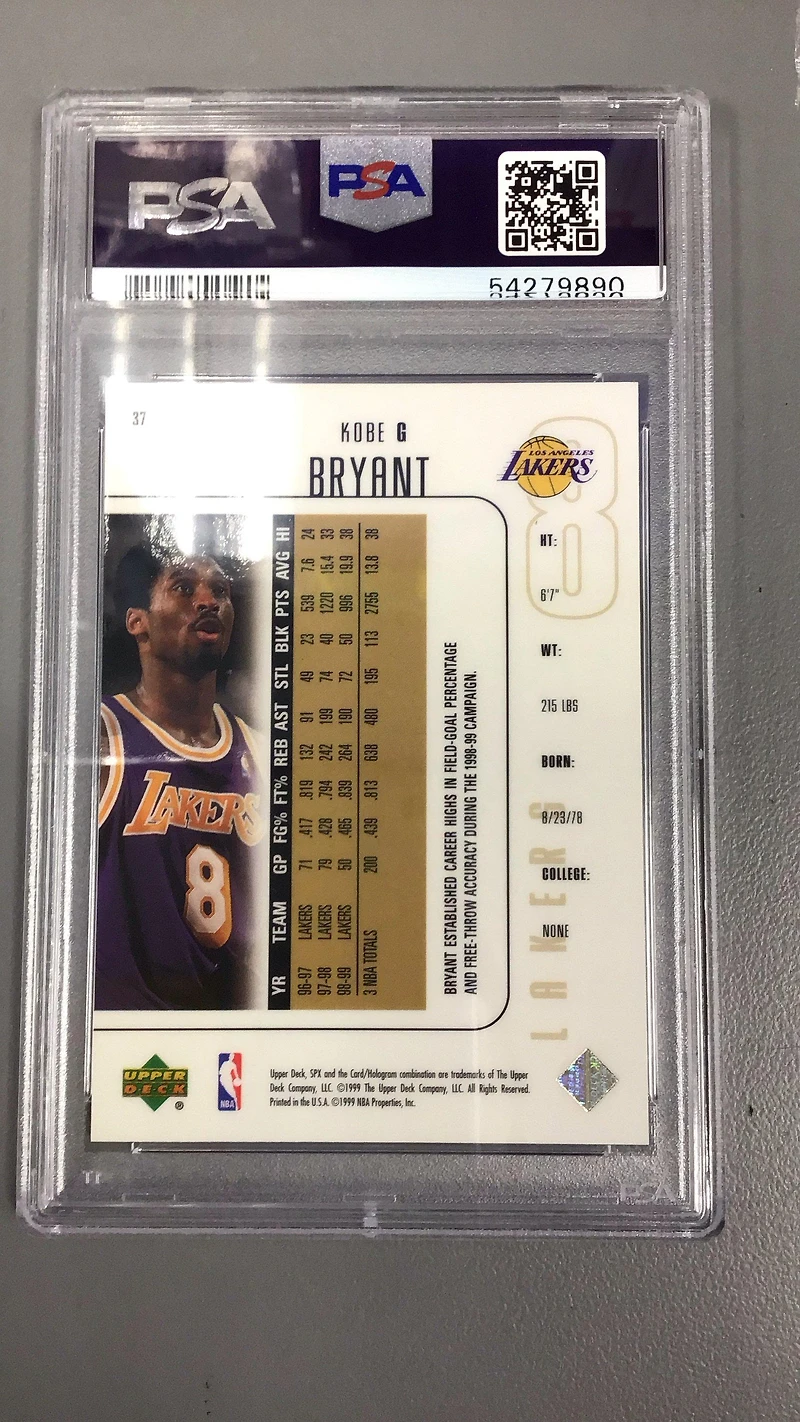 1999 Spx 37 Kobe Bryant PSA 8