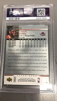 2007 Upper Deck 192 Lebron James PSA 10