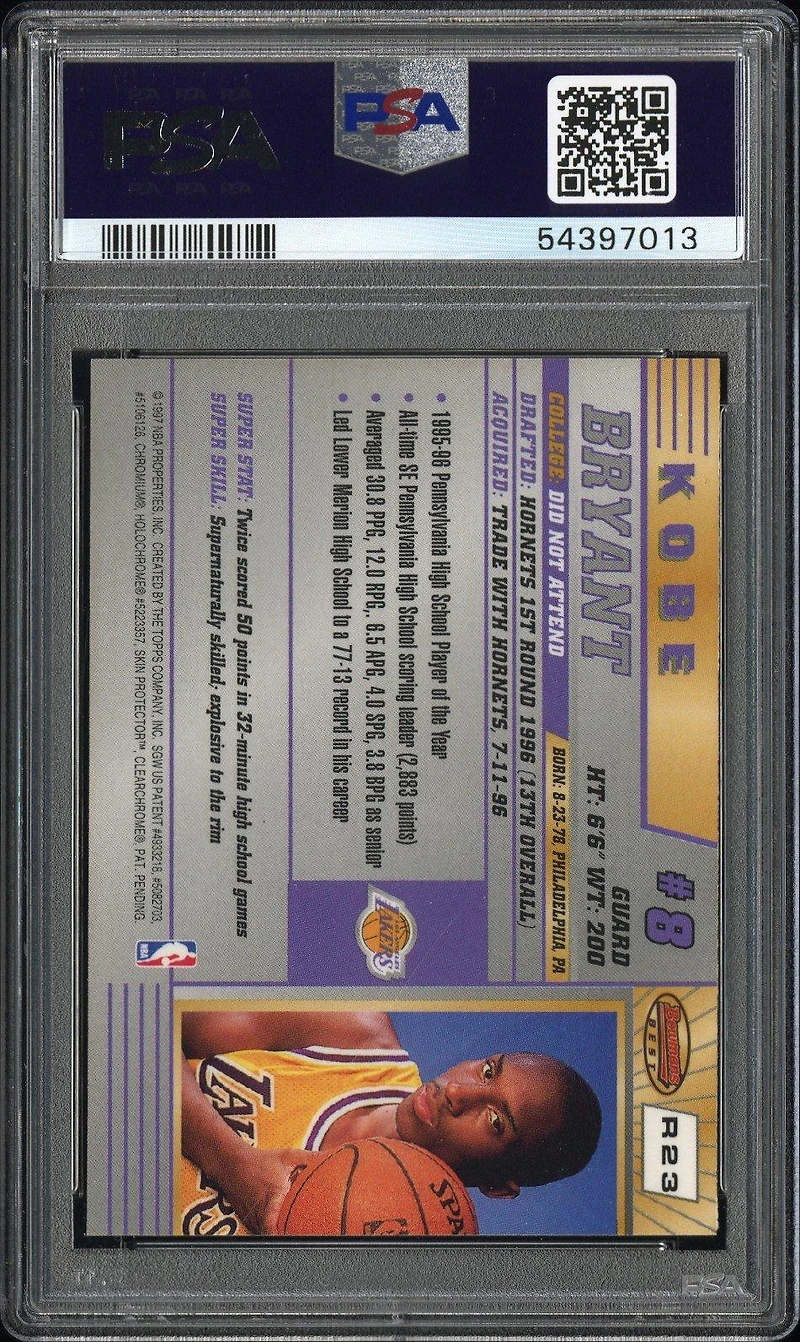 1996 Bowman's Best Rookie R23 Kobe Bryant PSA 9