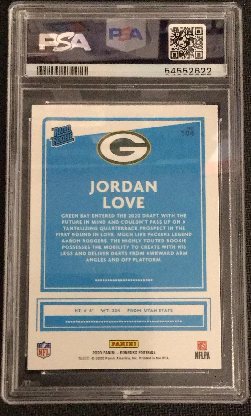 2020 Panini Donruss 304 Jordan Love PSA 10
