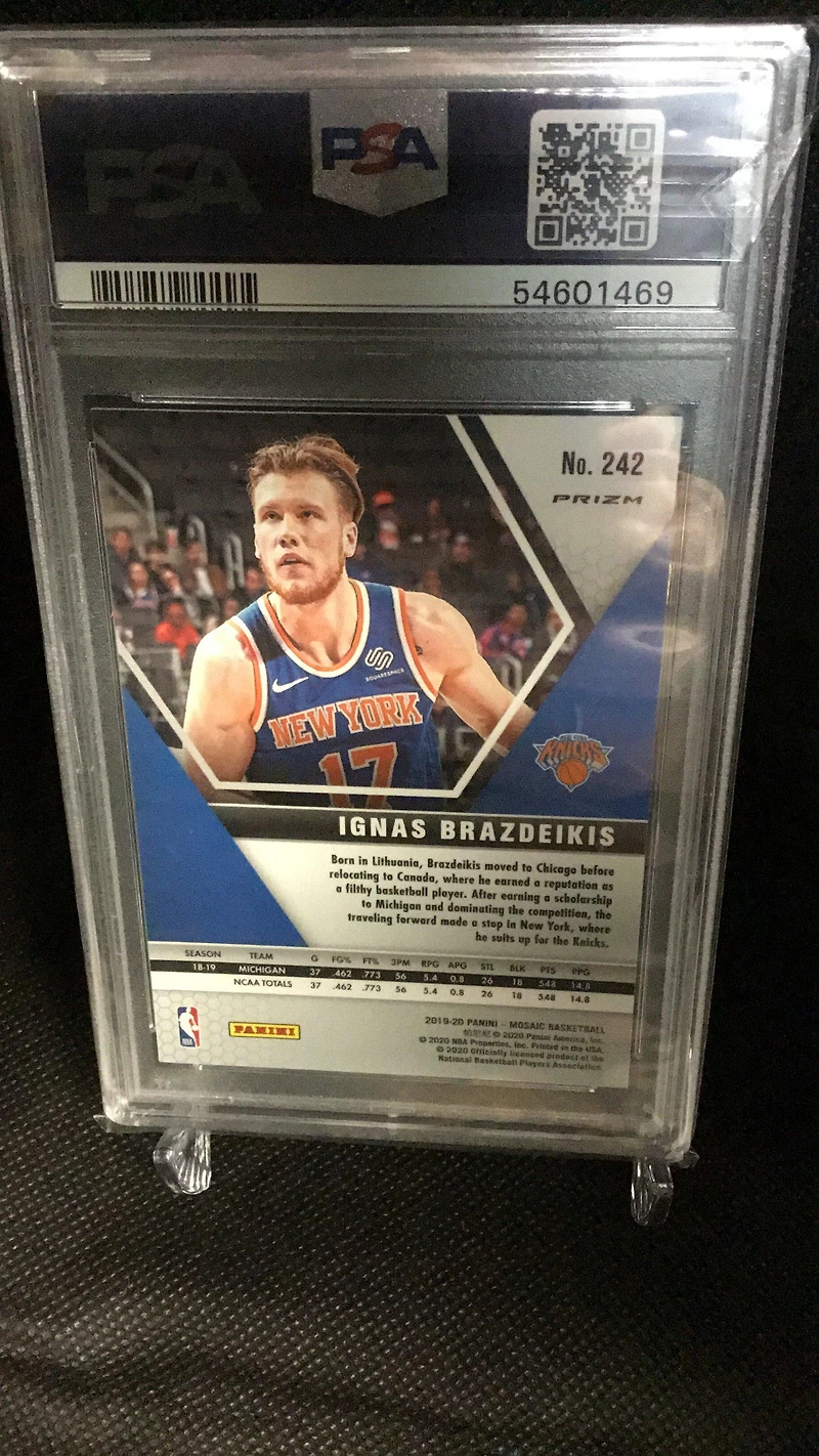 2019 Panini Mosaic 242 Ignas Brazdeikis Mosaic PSA