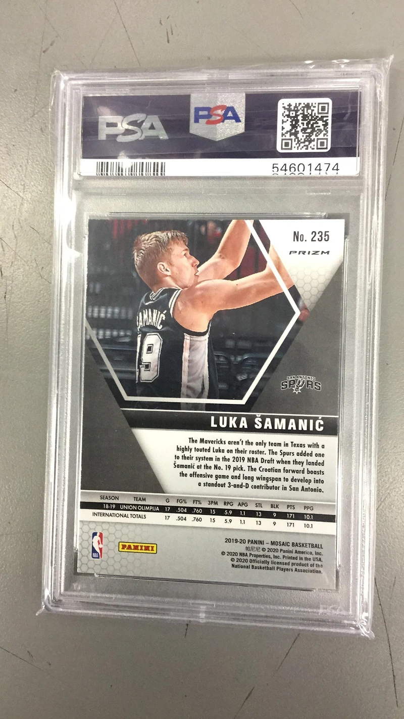 2019 Panini Mosaic 235 Luka Samanic Reactive Orange PSA 9